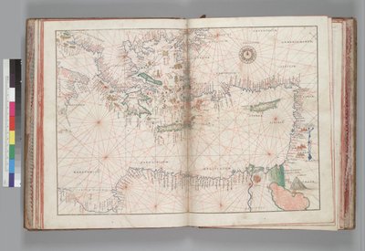 Eastern Mediterranean and Aegean Sea. Battista Agnese, Portolan Atlas (Italy ca. 1550) by Battista Agnese